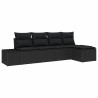 Ensemble de canapé de jardin avec coussin 5 pcs Noir polyrotin 526225526225