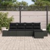 Ensemble de canapé de jardin avec coussin 5 pcs Noir polyrotin 526225526225