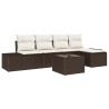 Ensemble de canapé de jardin 6 pcs Marron polyrotin 526226526226
