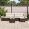 Ensemble de canapé de jardin 6 pcs Marron polyrotin 526226526226