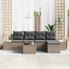 Ensemble de canapé de jardin avec coussin 6 pcs Gris polyrotin 526228526228