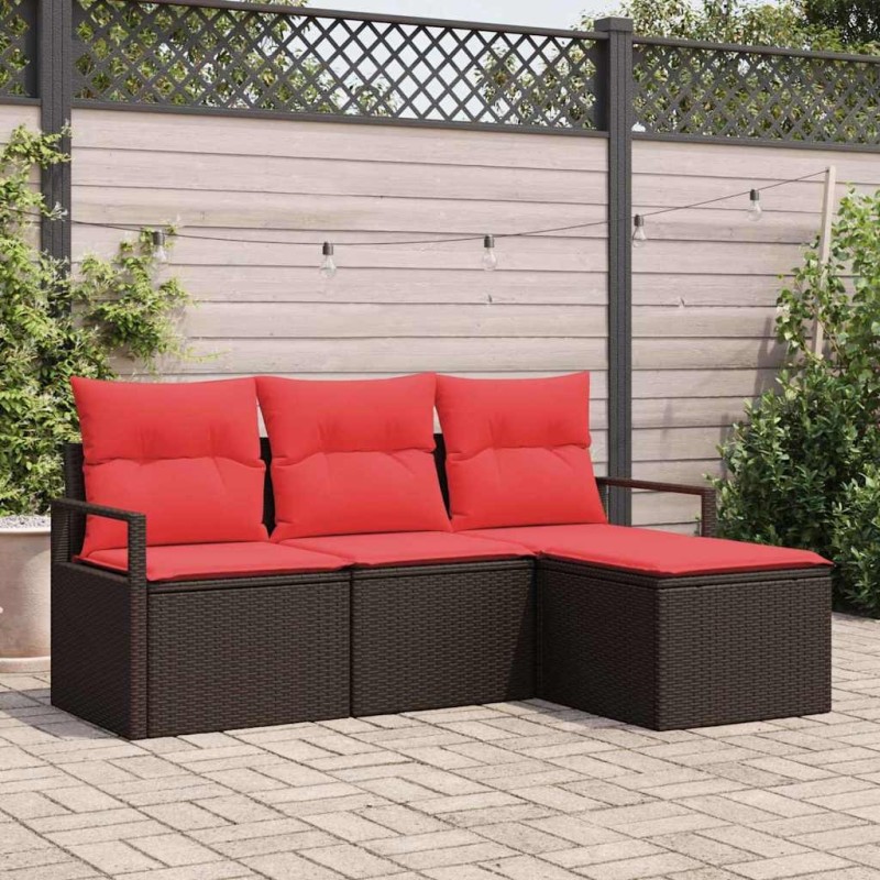 Ensemble de Canapés 4 pcs Marron polyrotin 526229526229