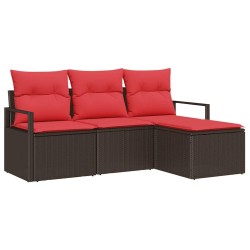 Ensemble de Canapés 4 pcs Marron polyrotin 526229526229