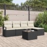 Ensemble de Canapés avec coussin 6 pcs Noir polyrotin 526231526231