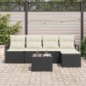 Ensemble de Canapés avec coussin 6 pcs Noir polyrotin 526231526231