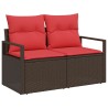 Ensemble de Canapés avec coussin 5 pcs Marron polyrotin 526234526234