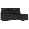 Ensemble de Canapés 4 pcs Noir polyrotin 526237526237