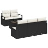Ensemble de Canapés avec coussin 6 pcs Noir et Crème polyrotin 526238526238