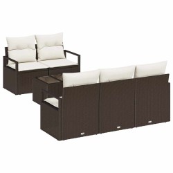 Ensemble de Canapés 6 pcs Marron et Crème polyrotin 526244526244