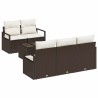 Ensemble de Canapés 6 pcs Marron et Crème polyrotin 526244526244
