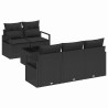 Ensemble de Canapés avec coussin 6 pcs Noir polyrotin 526246526246