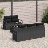 Ensemble de Canapés avec coussin 6 pcs Noir polyrotin 526246526246