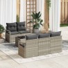 Ensemble de Canapés avec coussin 6 pcs Gris clair polyrotin 526247526247