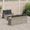 Ensemble de Canapés avec coussin 6 pcs Gris clair polyrotin 526247526247