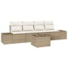 Ensemble de Canapés avec coussin 5 pcs Beige et crème polyrotin 526251526251