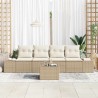 Ensemble de Canapés avec coussin 5 pcs Beige et crème polyrotin 526251526251