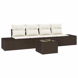 Ensemble de Canapés 5 pcs Marron et Crème polyrotin 526253526253