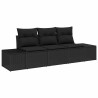Ensemble de Canapés avec coussin 3 pcs Noir polyrotin 526255526255