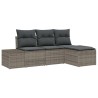 Ensemble de canapé de jardin avec coussin 4 pcs Gris polyrotin 526256526256