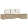 Ensemble de canapé de jardin avec coussin 4 pcs Beige polyrotin 526257526257