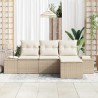 Ensemble de canapé de jardin avec coussin 4 pcs Beige polyrotin 526257526257