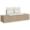 Ensemble de canapé de jardin avec coussin 4 pcs Beige polyrotin 526257526257