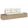 Ensemble de Canapés avec coussin 3 pcs Beige polyrotin 526258526258