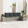 Ensemble de canapé de jardin 5 pcs Gris clair polyrotin 526259526259