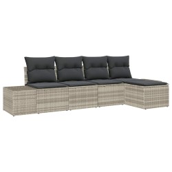 Ensemble de canapé de jardin 5 pcs Gris clair polyrotin 526259526259