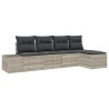 Ensemble de canapé de jardin 5 pcs Gris clair polyrotin 526259526259