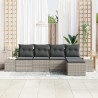 Ensemble de canapé de jardin 5 pcs Gris clair polyrotin 526259526259