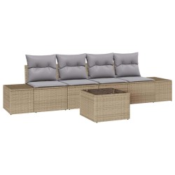 Ensemble de Canapés 5 pcs Beige et Gris clair polyrotin 526260526260