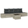 Ensemble de Canapés avec coussin 5 pcs Gris clair polyrotin 526261526261