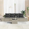 Ensemble de Canapés avec coussin 5 pcs Gris clair polyrotin 526261526261