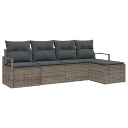 Ensemble de Canapés 5 pcs Gris polyrotin 526262526262