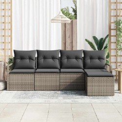 Ensemble de Canapés 5 pcs Gris polyrotin 526262526262