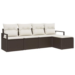 Ensemble de Canapés 5 pcs Marron polyrotin 526264526264