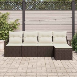 Ensemble de Canapés 5 pcs Marron polyrotin 526264526264