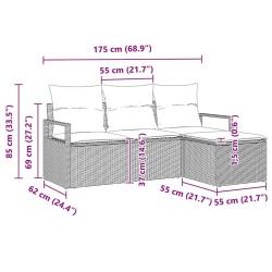 Ensemble de Canapés 4 pcs Noir polyrotin 526266526266