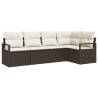 Ensemble de Canapés avec coussin 5 pcs Marron polyrotin 526267526267