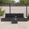 Ensemble de Canapés avec coussin 5 pcs Noir polyrotin 526268526268