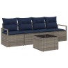 Ensemble de Canapés 5 pcs Gris et bleu polyrotin 526269526269
