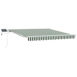 Auvent Rétractable Vert et blanc 350 x 250 cm Tissu et acier 526274526274