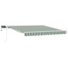 Auvent Rétractable Vert et blanc 350 x 250 cm Tissu et acier 526274526274