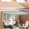 Auvent Rétractable Vert et blanc 350 x 250 cm 526275526275