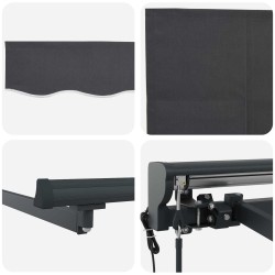 Cadre d'auvent Anthracite 400 × 300 cm 526286526286