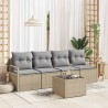 Ensemble de Canapés 5 pcs Beige et gris polyrotin 526297526297