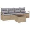 Ensemble de Canapés 5 pcs Beige et gris polyrotin 526297526297