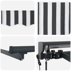 Cadre d'auvent Anthracite et blanc 400 × 300 cm 526300526300