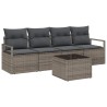 Ensemble de Canapés avec coussin 5 pcs Gris polyrotin 526309526309